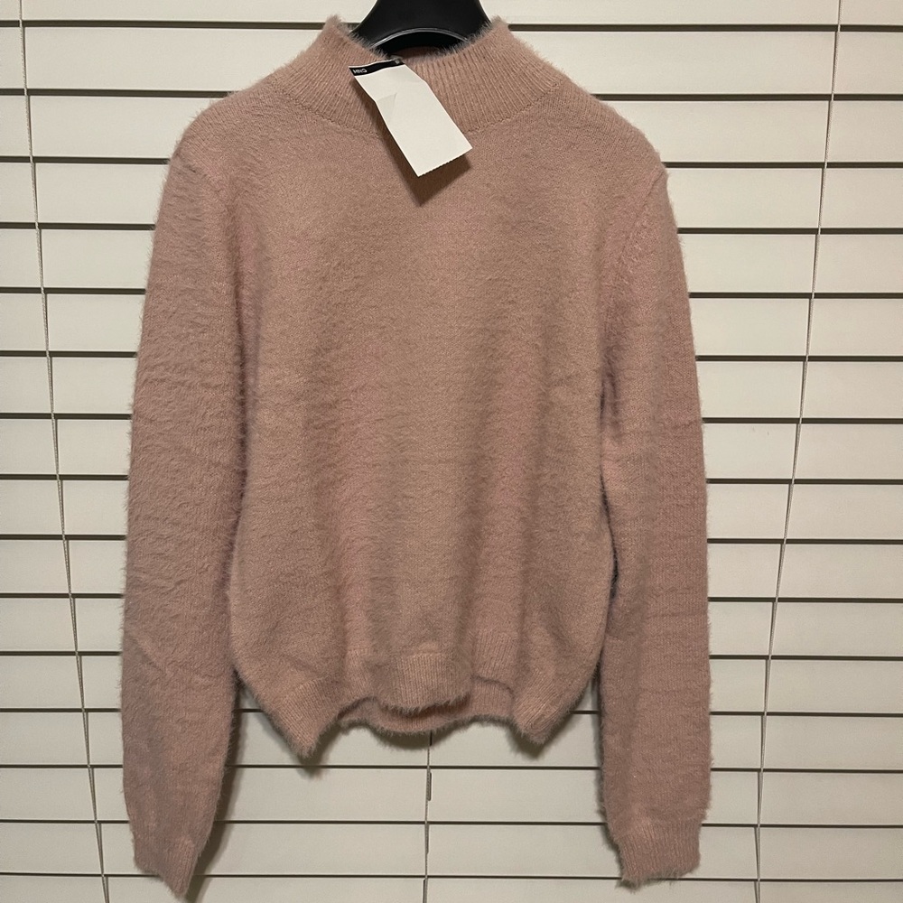 NWT Mango pink textured knit sweater